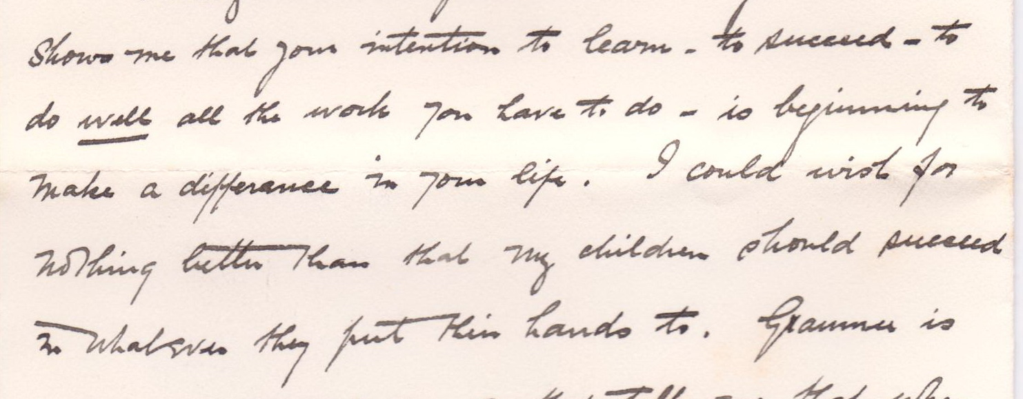 Handwriting 24 November 1901 Gladys